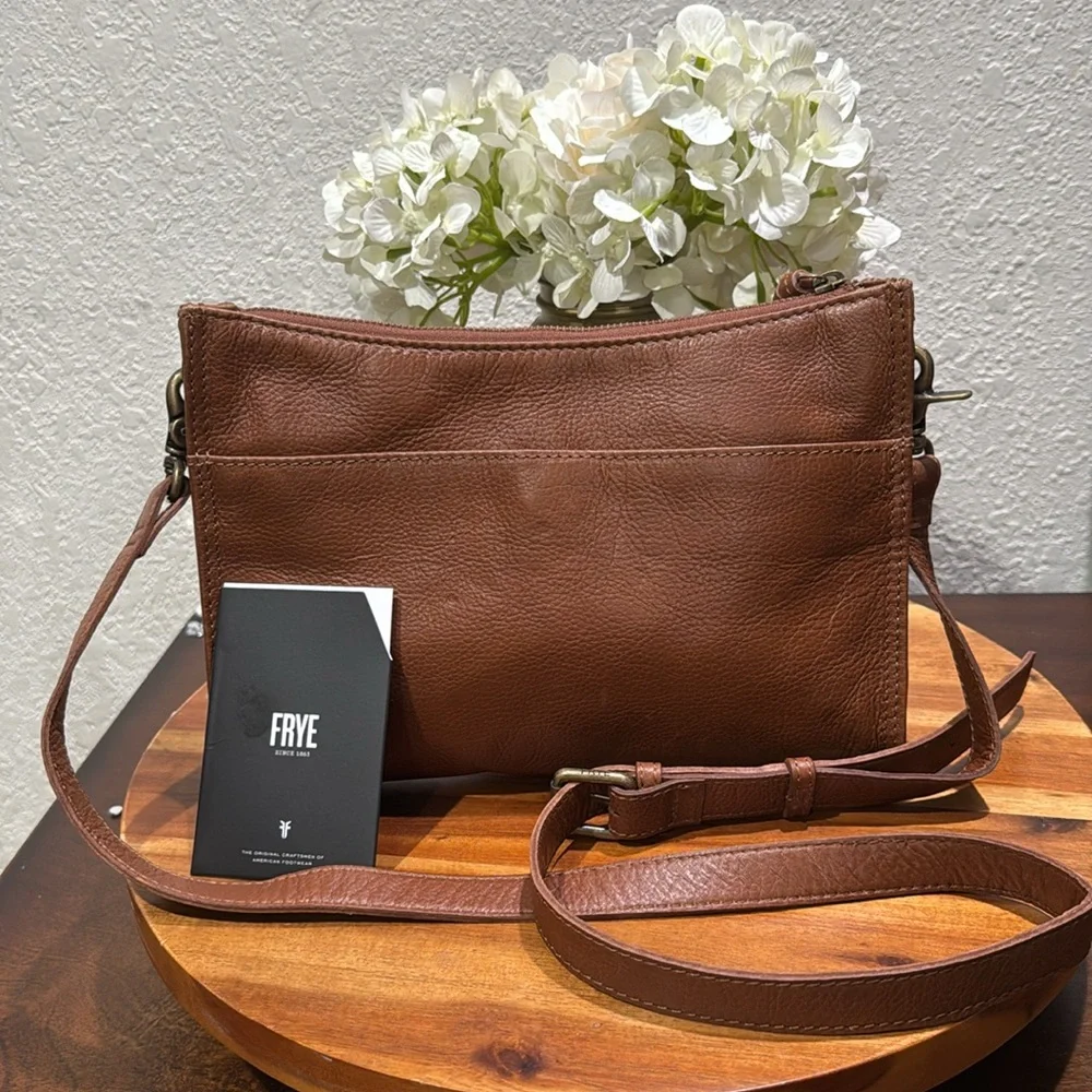 FRYE Charlene Embroidered Crossbody Bag in Cognac - Picture 3 of 12